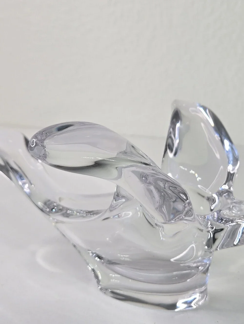 Princess House Lead Crystal Flying Bird Dove‎ Candy Trinket Dish Soaring VTG art